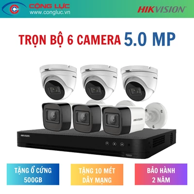 Trọn Bộ 6 Camera Hikvision 5.0MP